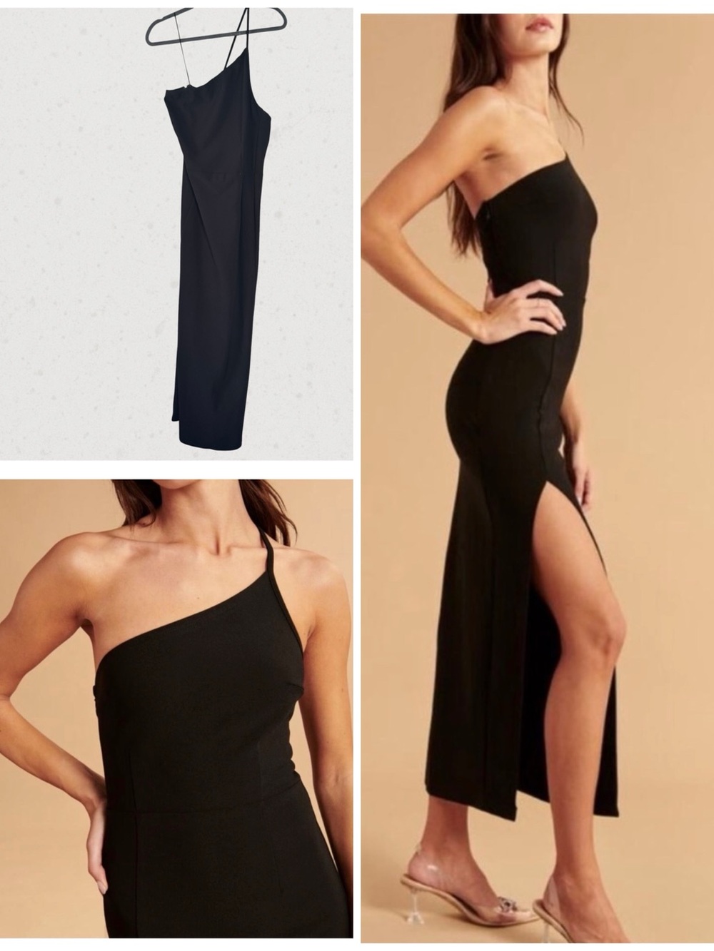 NEW Abercrombie & Fitch Asymmetrical One Shoulder Maxi Dress XL Tall